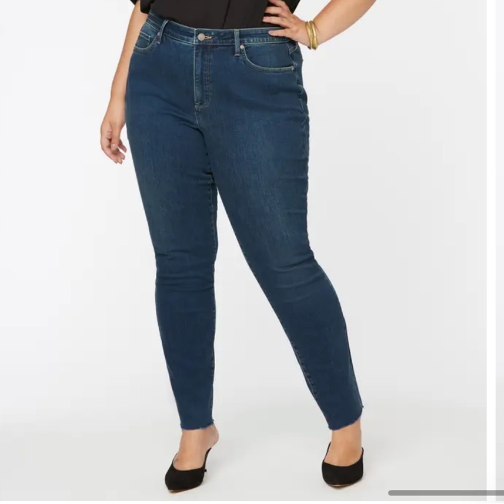 NYDJ Alina Denim Jeans Ankle Cropped Stretch Size 14 W